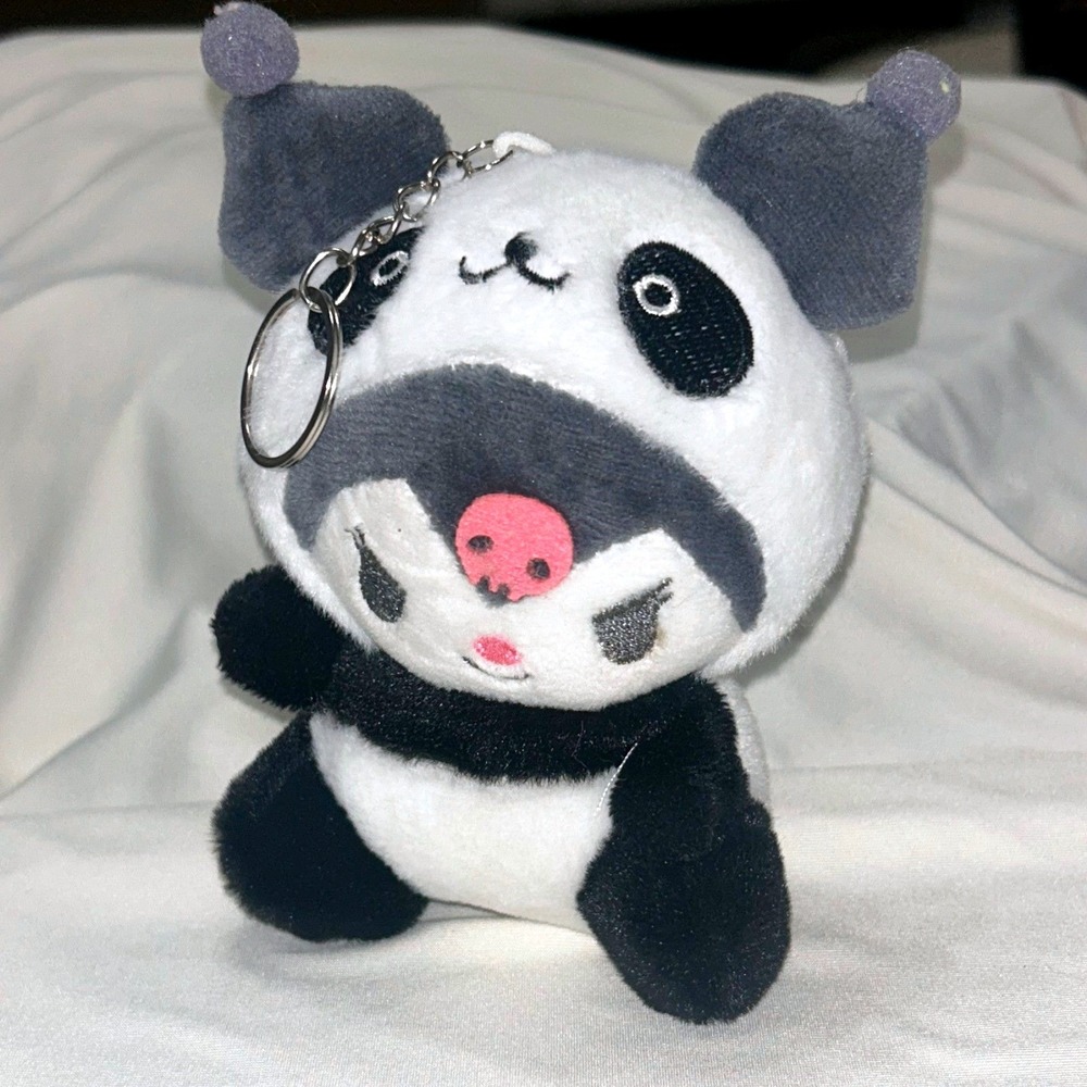 Kawaii Panda Plush Keychain Charm Stuffed Animal 4"